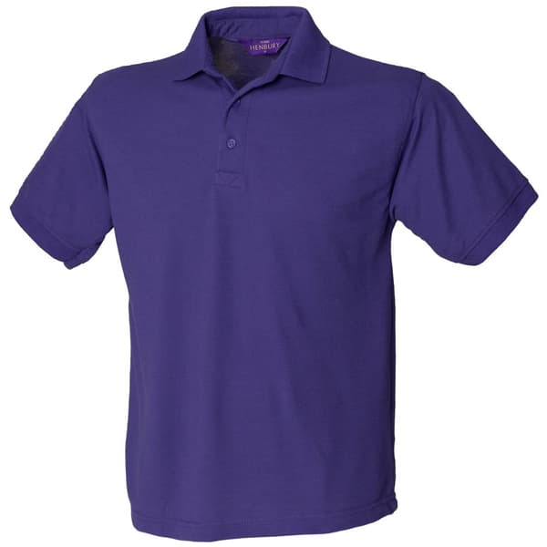 Henbury Mens Short Sleeved 65/35 Pique Polo Shirt Purple M