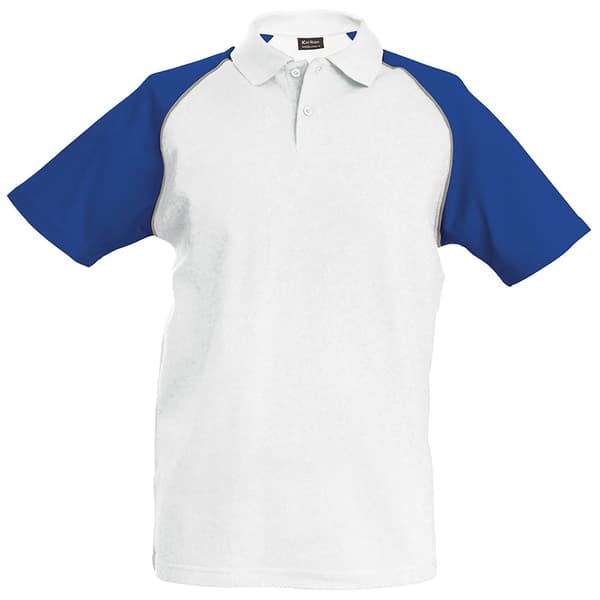 Kariban Baseball poloshirt med kontrast til mænd