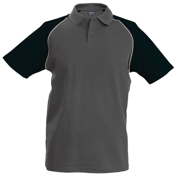 Kariban Baseball poloshirt med kontrast til mænd