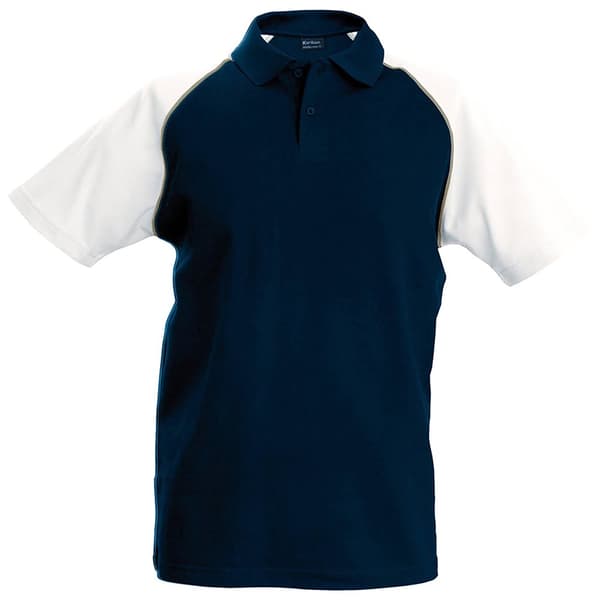 Kariban Baseball poloshirt med kontrast til mænd