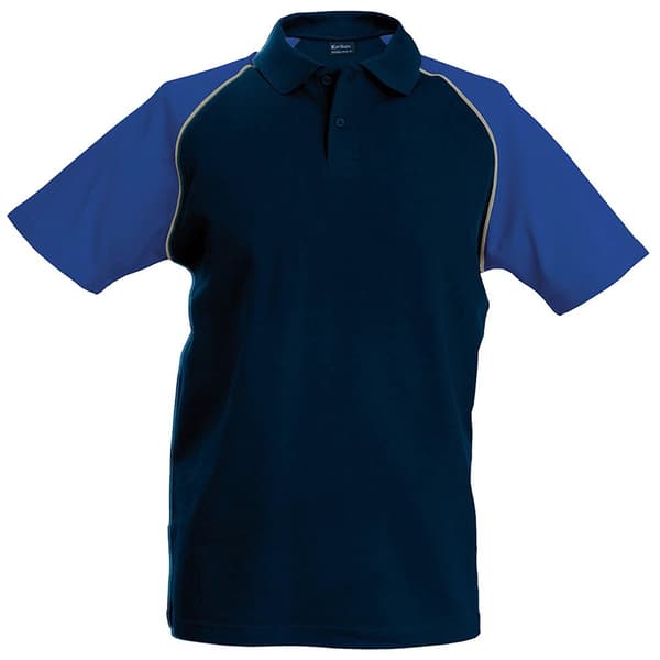 Kariban Baseball poloshirt med kontrast til mænd