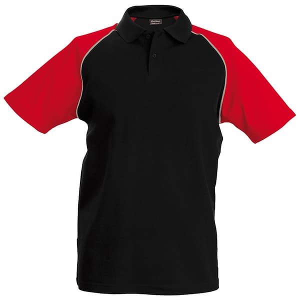 Kariban Baseball poloshirt med kontrast til mænd