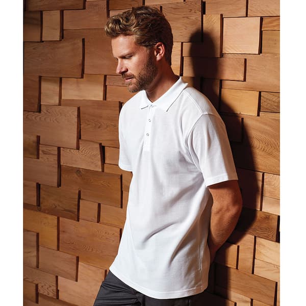 Premier Mens Stud Heavyweight Plain Pique Polo Shirt