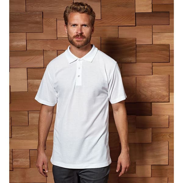 Premier Mens Stud Heavyweight Plain Pique Polo Shirt