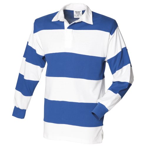 Bild av Front Row Sewn Stripe Long Sleeve Sports Rugby Polo Shirt