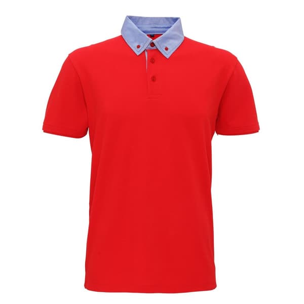 Asquith & Fox Mens Chambray Button Down Collar Polo