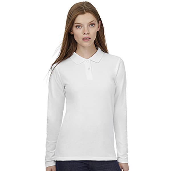 B&C ID.001 Polo med lange ærmer til kvinder/damer