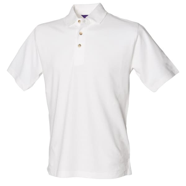 Henbury Mens Classic Plain Polo Shirt With Stand Up Collar