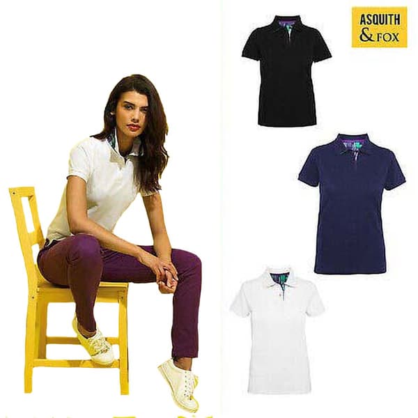 Asquith & Fox Womens/Ladies Short Sleeve Performance Blend Polo Shirt