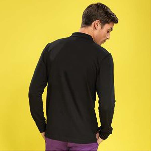 B&C Mens Heavymill Cotton Long Sleeve Polo Shirt