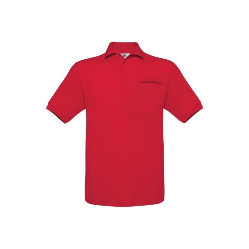 Bild av B&C Mens Safran Vanligt kortärmad poloskjorta med ficka