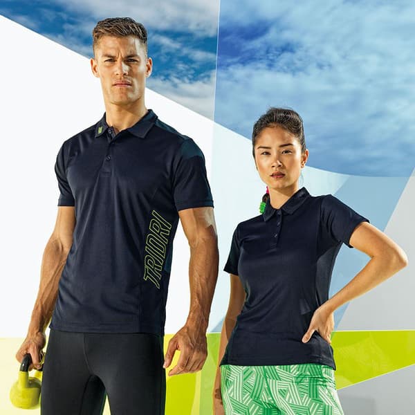 Tri Dri Mens Panelled Short Sleeve Polo Shirt