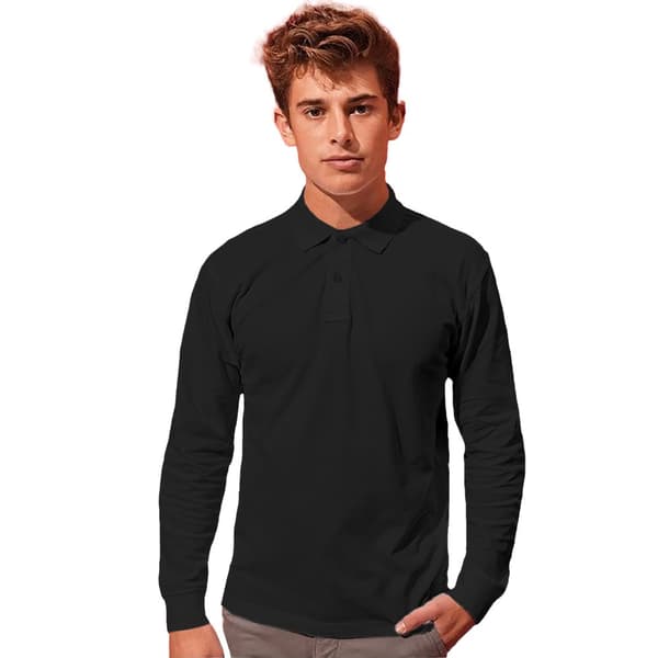 Asquith & Fox Polo shirt med lange ærmer i klassisk pasform til mænd