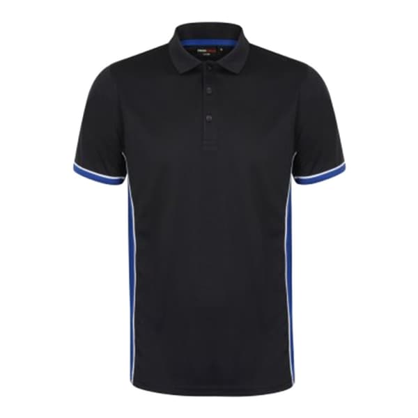 Finden & Hales Mens TopCool Short Sleeve Contrast Polo Shirt Navy/Royal/White 2XL