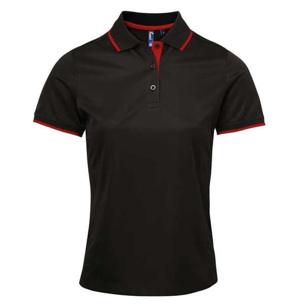 Premier Womens/Ladies Contrast Coolchecker Polo Shirt