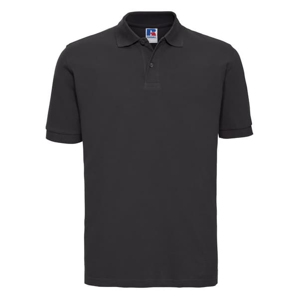Russell Polo shirt med korte ærmer i 100% bomuld til mænd Black 4XL