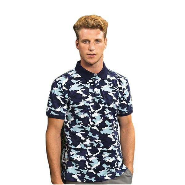 Asquith & Fox Kortærmet poloshirt med camo print til mænd