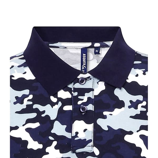 Asquith & Fox Kortærmet poloshirt med camo print til mænd