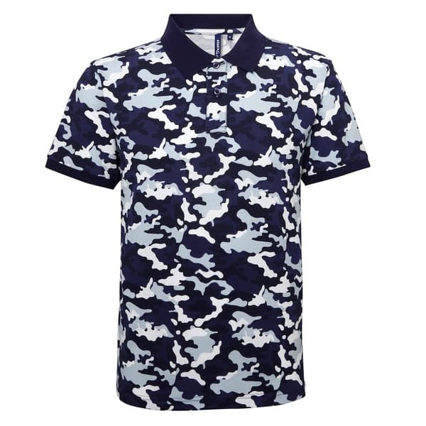 Asquith & Fox Kortærmet poloshirt med camo print til mænd