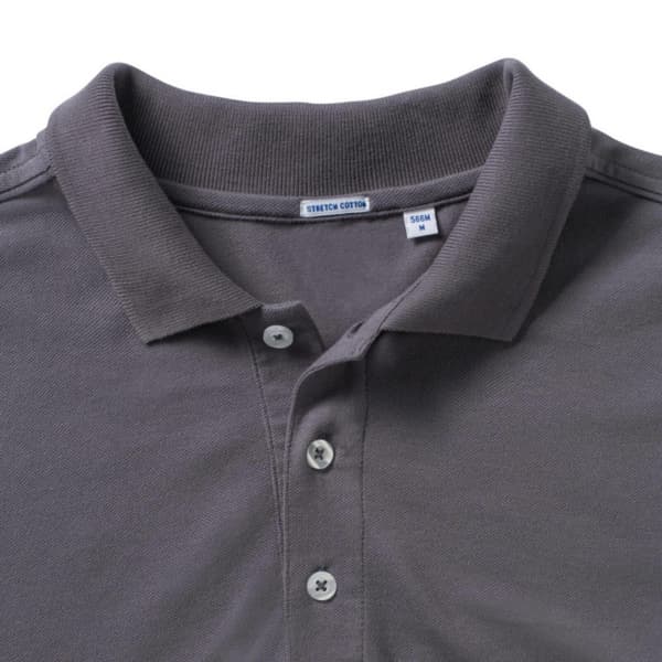 Russell Mens Stretch Short Sleeve Polo Shirt