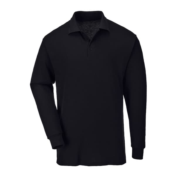 Casual Classic Mens Long Sleeve Polo Black 5XL