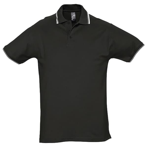 SOLS Kortärmad polotröja för män med övning med pimpel och trikå med kort ärm Black/White S