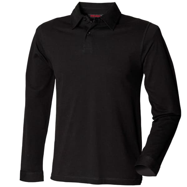 Skinni Fit Mens Long Sleeve Stretch Polo Shirt