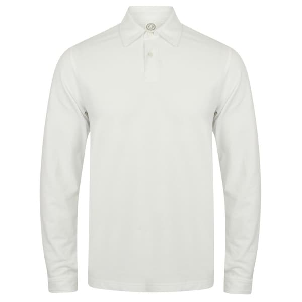 Skinni Fit Mens Long Sleeve Stretch Polo Shirt