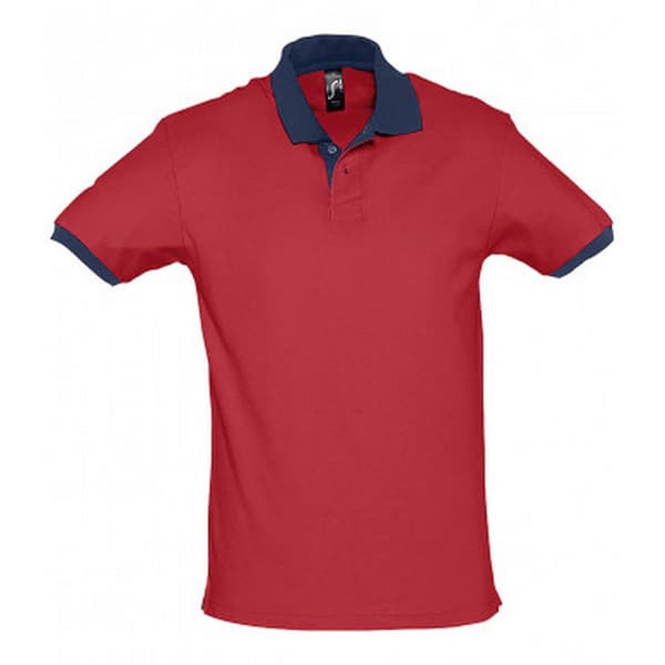 SOLS Prince Unisex Contrast Pique kortärmad polotröja i bomull med kontrastpiké