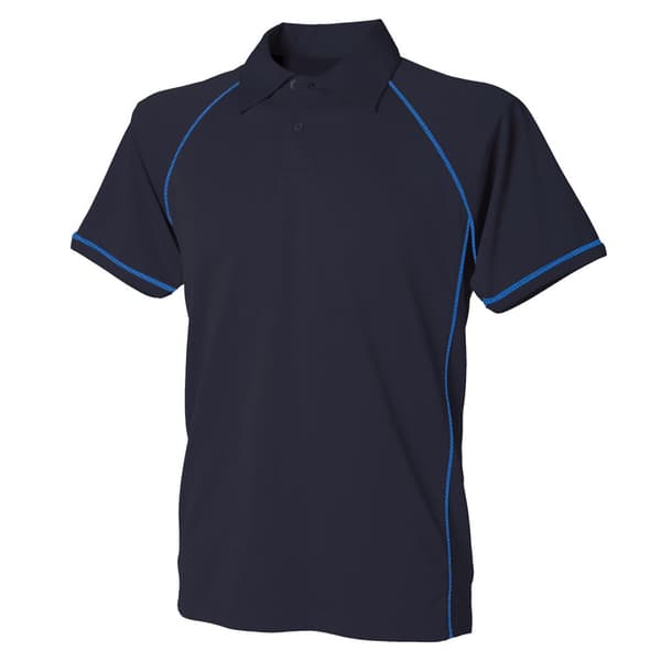 Finden & Hales Kids Unisex Piped Performance Sports Polo Shirt för barn Navy/Royal Blue 9-10