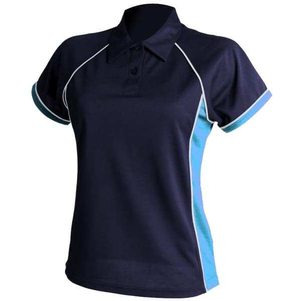 Finden & Hales Coolplus sportspolo med paspolotrøje til kvinder Navy/ Sky/ White M