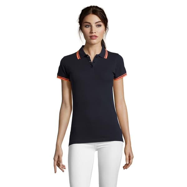 SOLS Womens/Ladies Pasadena Tipped Short Sleeve Pique Polo Shirt med kort ärm