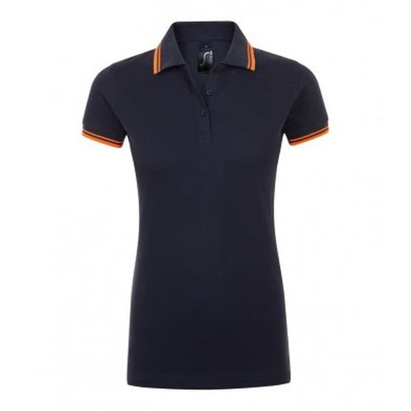 SOLS Womens/Ladies Pasadena Tipped Short Sleeve Pique Polo Shirt med kort ärm