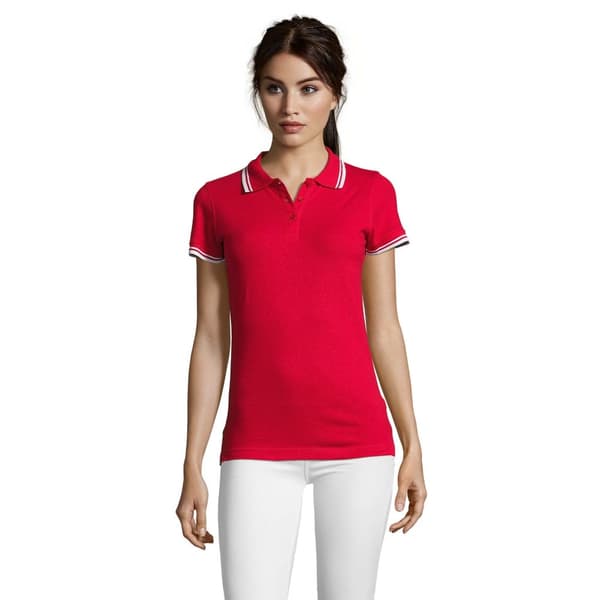 SOLS Womens/Ladies Pasadena Tipped Short Sleeve Pique Polo Shirt med kort ärm