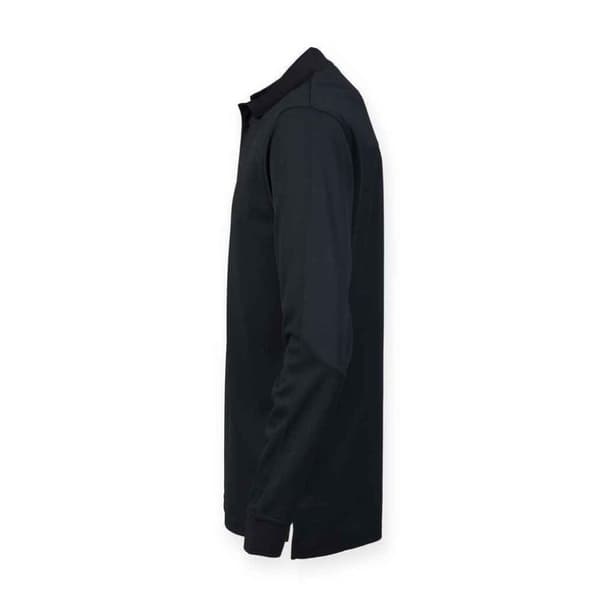 Henbury Unisex långärmad Coolplus Piqu polotröja för vuxna
