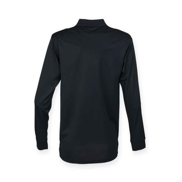 Henbury Unisex långärmad Coolplus Piqu polotröja för vuxna