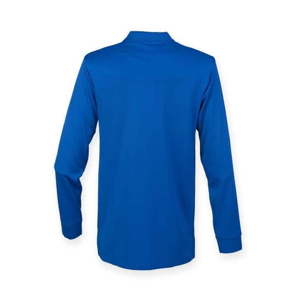 Henbury Unisex långärmad Coolplus Piqu polotröja för vuxna