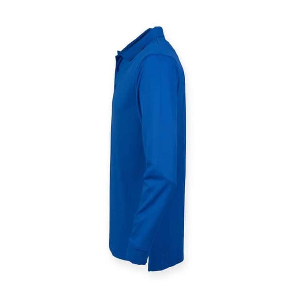 Henbury Unisex långärmad Coolplus Piqu polotröja för vuxna