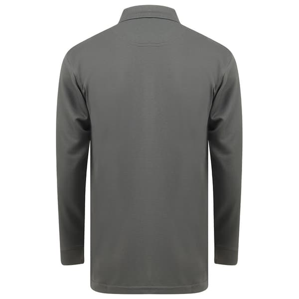 Henbury Unisex långärmad Coolplus Piqu polotröja för vuxna