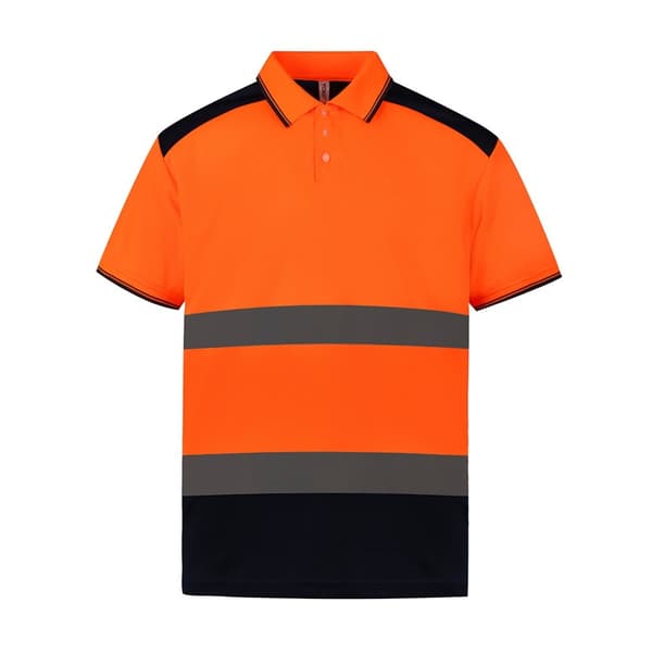 Yoko Unisex tofarvet kortærmet poloshirt med tofarvede poloer til voksne
