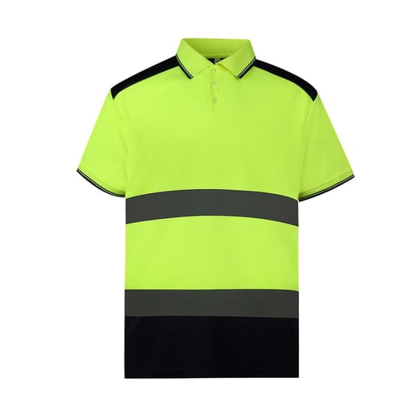 Yoko Unisex tofarvet kortærmet poloshirt med tofarvede poloer til voksne