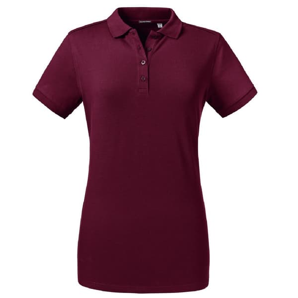 Russell Womens/Ladies Tailored Stretch Polo Burgundy 2XL