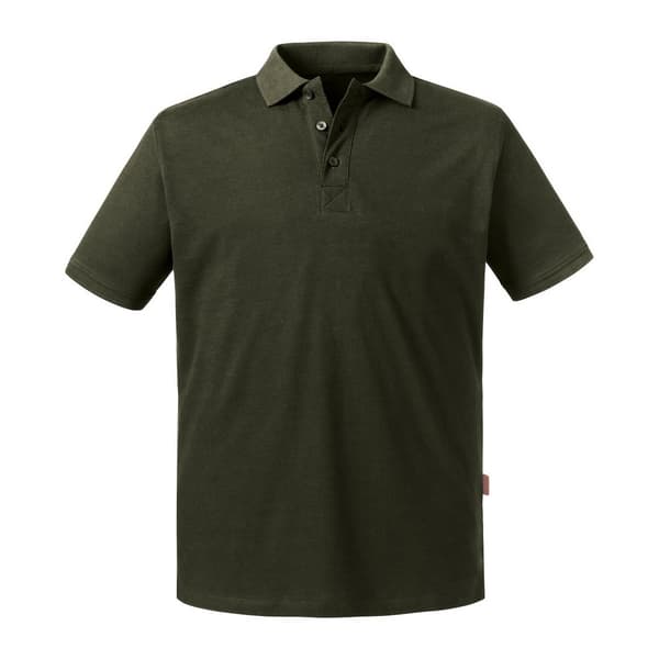Russell Polo för män Pure Organic Polo för män Dark Olive 3XL