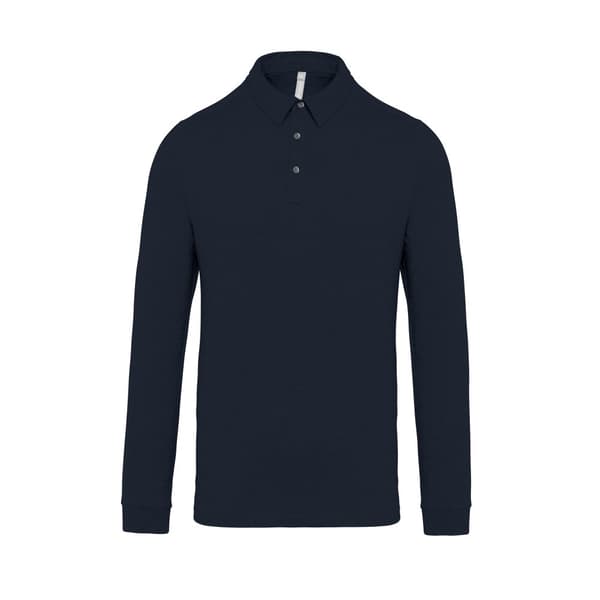 Kariban Jersey strikket langærmet poloshirt til mænd