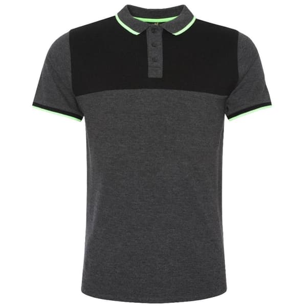 Liverpool FC Mens Panel Polo Shirt Charcoal/Black S
