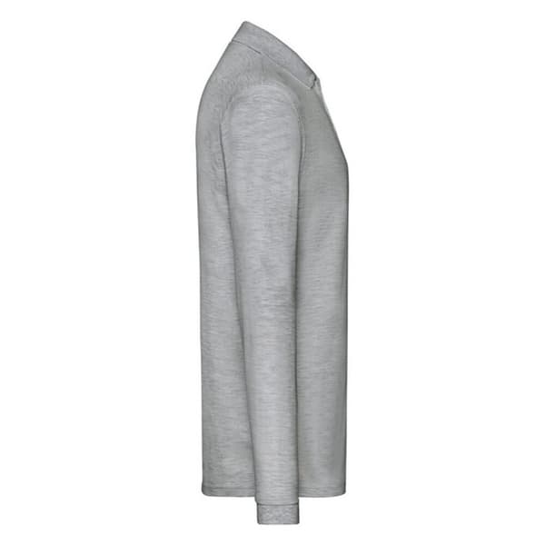 Fruit of the Loom Långärmad polotröja för män Premium Heather