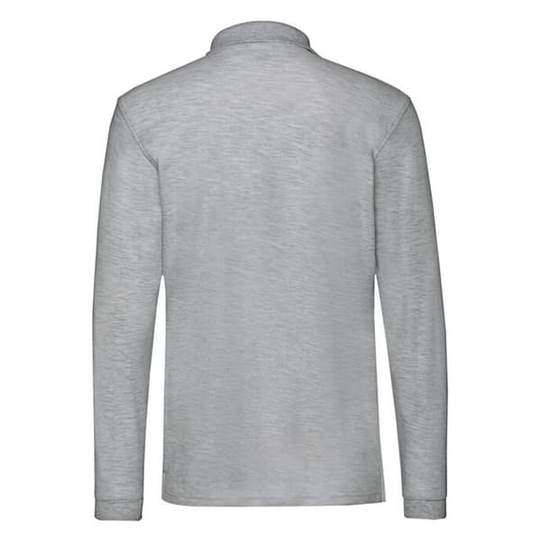 Fruit of the Loom Långärmad polotröja för män Premium Heather