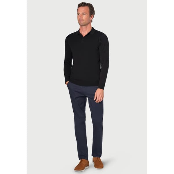 Brook Taverner Mens Casper Knitted Long-Sleeved Polo Shirt