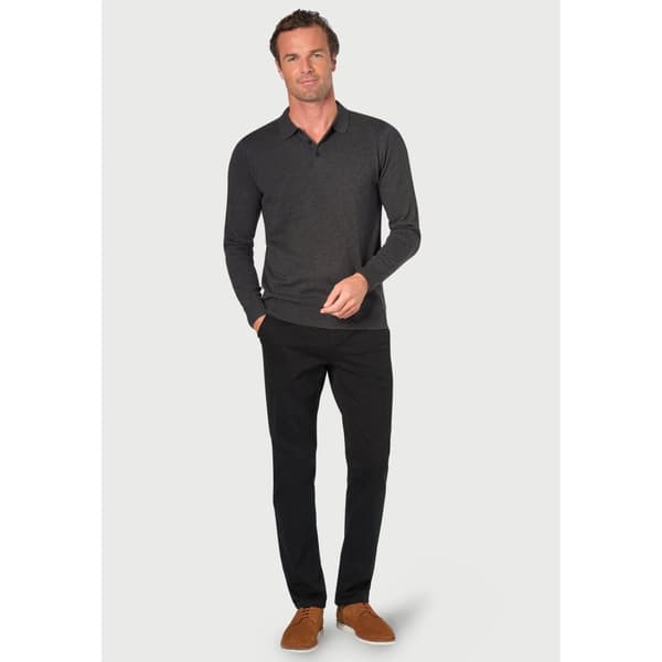 Brook Taverner Mens Casper Knitted Long-Sleeved Polo Shirt