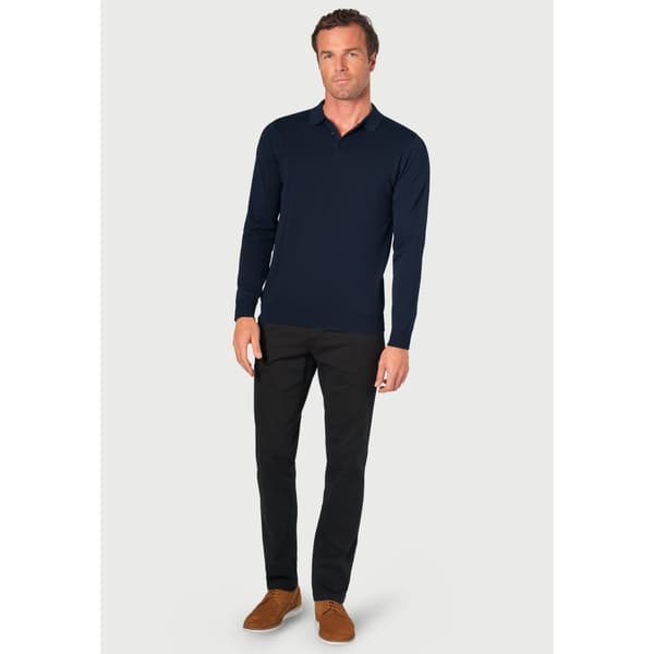Brook Taverner Mens Casper Knitted Long-Sleeved Polo Shirt
